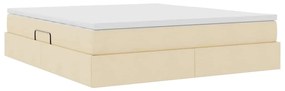 vidaXL Κρεβάτι με αποθηκευτικό χώρο και στρώμα Κρεμ 180 x 200 cm