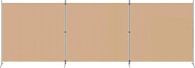 vidaXL 4-Πίνακας Διαχωριστικός Μπεζ 525 x 180 cm Ύφασμα