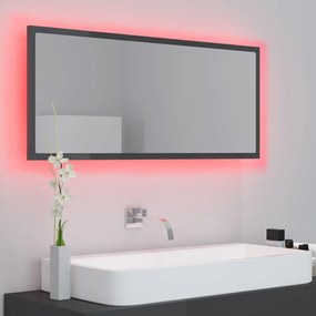 Καθρέφτης Μπάνιου με LED Γυαλ. Γκρι 100x8,5x37 εκ. Ακρυλικός - Γκρι