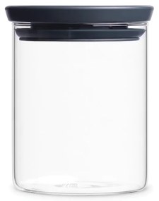 Brabantia 646875 Βάζο Γενικής Χρήσης με Καπάκι Γυάλινο Stackable 0.6L, Dark Grey
