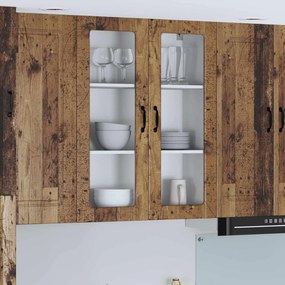 Κρεμαστό ντουλάπι κουζίνας Παλιό ξύλο 80 x 31 x 100 εκ.