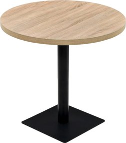 vidaXL Τραπέζι Bistro Στρογγυλό Χρώμα Δρυός 80 x 75 εκ. MDF / Ατσάλι