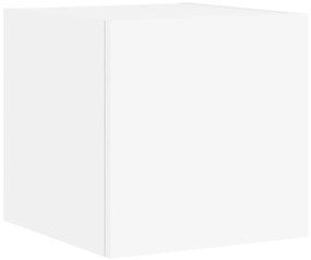 Έπιπλο Τοίχου Τηλεόρασης με LED Λευκό 30,5x35x30 εκ. - Λευκό