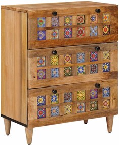 vidaXL Πλαϊνό γραφείο Φυσικό 60 x 33 x 75 cm Στερεό ξύλο μάνγκο