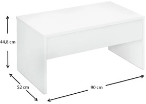 Τραπεζάκι σαλονιού Akili Megapap με σερβιτόρο από μελαμίνη χρώμα λευκό 90x52x44,8εκ.