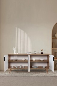 Κονσόλα Sapphire Δρυς / Λευκό PROBRE 180x44x18