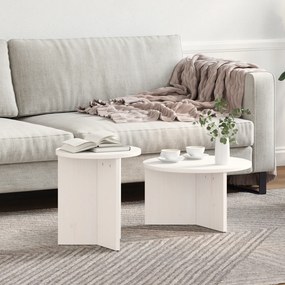 vidaXL Σετ Τραπεζιού Για Καφέ 2 pcs Λευκό 49 x 49 x 28 εκ