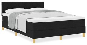 vidaXL Κρεβάτι με Στρώμα Μαύρο 140x200 εκ. Ύφασμα