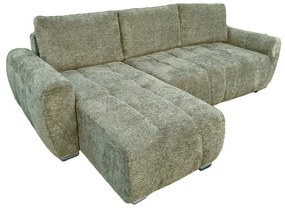 Γωνιακός καναπές-κρεβάτι δεξιά γωνία Vivad pakoworld ύφασμα σε μέντα απόχρωση 275x164x91εκ