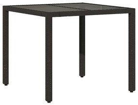 vidaXL Σέτ φαγητού για κήπο 3 pcs Μαύρο 90 x 90 x 75 cm
