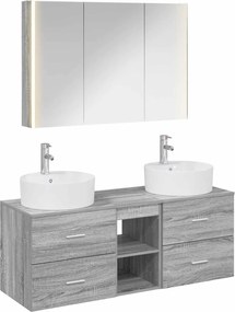 vidaXL Σετ Επίπλων Μπάνιου 4 pcs Γκρι Sonoma