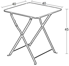 ALMA 40X40X45ΕΚ. ΜΑΥΡΟ ΤΡΑΠΕΖΙ ΜΕΤΑΛΛΙΚΟ ΠΤΥΣ/ΝΟ