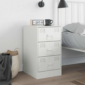 vidaXL Κομοδίνο Λευκό 34,5x39x62 εκ. από Χάλυβα