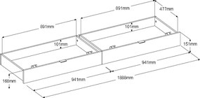 Σετ 2 Συρτάρια κρεβατιού Canada