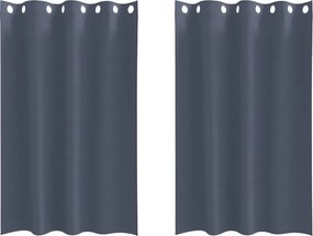 vidaXL Κουρτίνες Μαύρης Ύφανσης με Δαχτυλίδια 2 pcs Ανθρακί