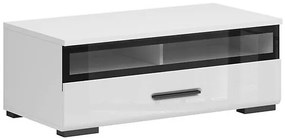 Τραπέζι Tv Boston CA119, Γυαλιστερό λευκό, Μαύρο, Αριθμός συρταριών: 1, 100x37x50cm, 28 kg | Epipla1.gr