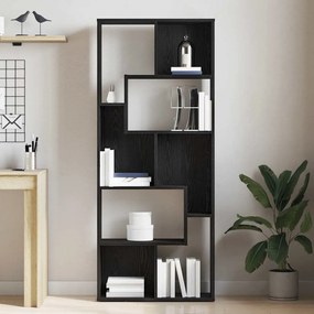 vidaXL Βιβλιοθήκη Μαύρη Δρυς 67x24x161 εκ. από Τεχνητό Ξύλο