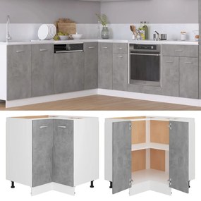 vidaXL Γωνιακό Ντουλάπι "Lyon" Γκρι Σκυρόδεμα 75,5x75,5x81,5 εκ. από Τεχνητό Ξύλο