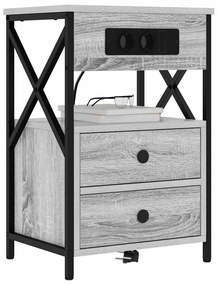 vidaXL Κομοδίνο Γκρι sonoma 40 x 31 x 60 εκ. Επεξεργασμένο ξύλο