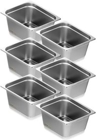 VEVOR 6 Pack 1/2 Size Hotel Pans Steam Table Pan Stainless Steel 6&quot; Deep