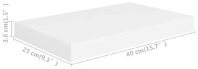 Ράφια Τοίχου 4 τεμ. Άσπρα 40x23x3,8 εκ. MDF - Λευκό