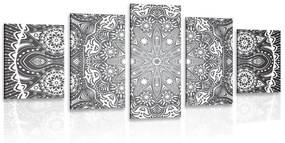 Εικόνα 5 τμημάτων πανέμορφη Μάνταλα με δαντέλα σε μαύρο & άσπρο - 100x50