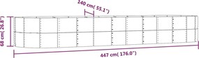 vidaXL Ζαρντινιέρα Ασημί 447x140x68 εκ. Γαλβανισμένος χάλυβας