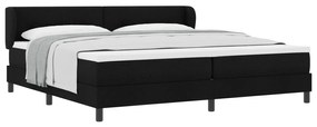 vidaXL Κρεβάτι Box Spring με Στρώμα Μαύρο 200x200 εκ. Υφάσματος