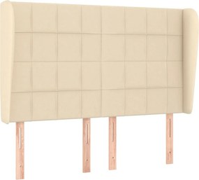 vidaXL Κρεβάτι Boxspring με Στρώμα Κρεμ 140x200 εκ. Υφασμάτινο