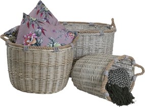 ΨΆΘΙΝΑ &amp; ΥΦΑΣΜΆΤΙΝΑ ΚΑΛΆΘΙΑ BASKET WILLOW OVAL S/3