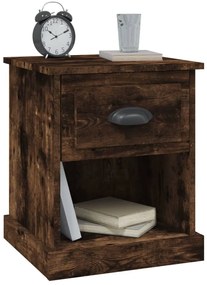 vidaXL Κομοδίνα 2 τεμ. Καπνιστή Δρυς 39x39x47,5 εκ. Επεξεργασμένο Ξύλο