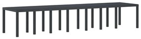 vidaXL Τραπέζι Κήπου Ανθρακί 400 x 100 x 73 εκ. συνθετικό ρατάν