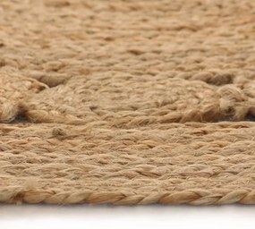 vidaXL Χαλί Πλεκτό Στρογγυλό Σχέδιο 120 εκ. από Γιούτα