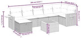 vidaXL Σαλόνι Κήπου Σετ 8 τεμ. Μπεζ Συνθετικό Ρατάν με Μαξιλάρια