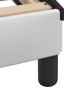 vidaXL Πλαίσιο Κρεβατιού Dover Λευκό/Μαύρο 140x190εκ.Συνθ. Δέρμα