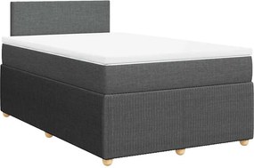 vidaXL Κρεβάτι Boxspring με Στρώμα Σκούρο Γκρι 120x190 εκ Υφασμάτινο