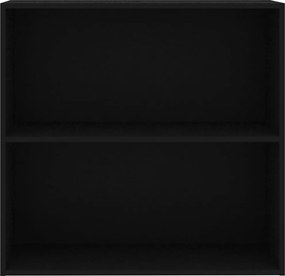 vidaXL Βιβλιοθήκη με 2 Ράφια Μαύρη 80x30x76,5 εκ. από Επεξ. Ξύλο