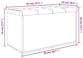 Παγκάκι Αποθήκευσης Γκρι Σκυροδεμ. 82x42x45 εκ. Επεξεργ. Ξύλο - Γκρι