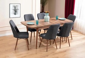 Extendable Dining Table &amp; Chairs Set (7 Pieces) Lidyana - Anthracite Anthracite