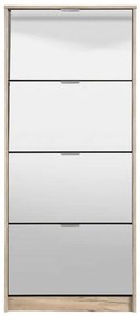 Παπουτσοθήκη Hugo 24 με Καθρέπτη Γκρί Δρύς 67x28x155 εκ. 67x28x155 εκ.