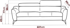 Καναπές Phaedra τριθέσιος - 224.00Χ95.00Χ77.00cm