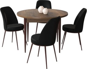 Dining Table &amp; Chairs Set (5 Pieces) Tor - Baroque, Black Baroque
Black