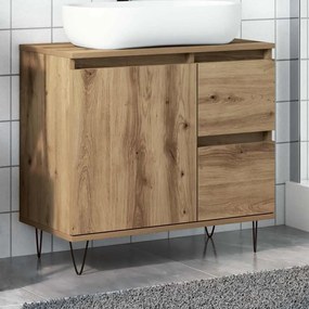 vidaXL Ντουλάπι Νιπτήρα Μπάνιου Αρτισιανή Δρυς 65x33x60 εκ. Επεξ. Ξύλο