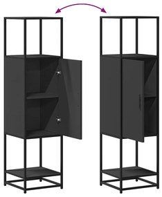 Highboard Μαύρο 35,5x35x139 cm Κατασκευασμένο ξύλο και μέταλλο - Μαύρο