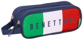 Διπλή Κασετίνα Benetton Flag Ναυτικό Μπλε 21 x 8 x 6 cm