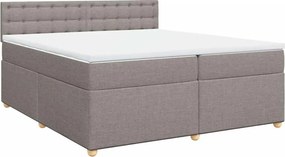 vidaXL Κρεβάτι Boxspring με Στρώμα Taupe 200x200 εκ. Υφασμάτινο