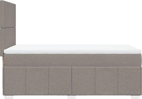 vidaXL Κρεβάτι Boxspring με Στρώμα Taupe 90x190 εκ.Υφασμάτινο