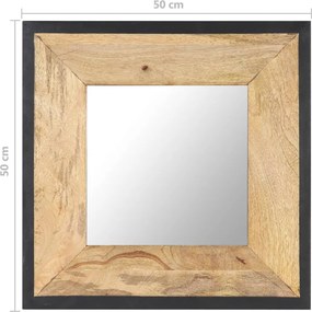 vidaXL Καθρέφτης 50 x 50 εκ. από Μασίφ Ξύλο Μάνγκο