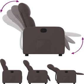 vidaXL Πολυθρόνα Ανακλινόμενη Σκούρο Καφέ Υφασμάτινη