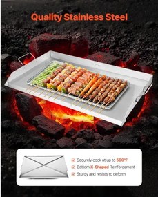 VEVOR 36x22 in Flat Top Griddle Stainless Steel Universal BBQ Grill Pan Cookware